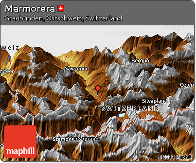 Physical Panoramic Map of Marmorera