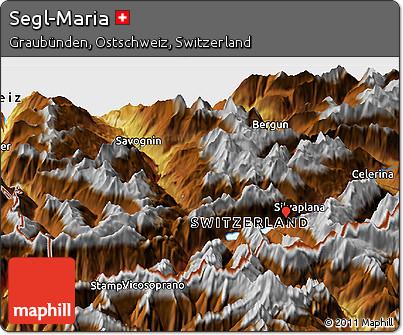 Physical Panoramic Map of Segl-Maria