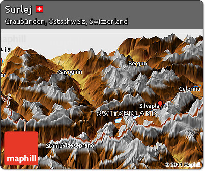 Physical Panoramic Map of Surlej
