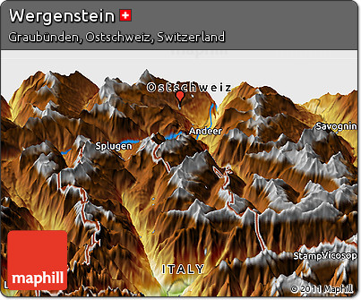 Physical Panoramic Map of Wergenstein