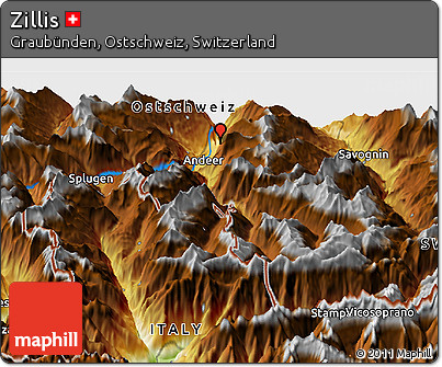 Physical Panoramic Map of Zillis