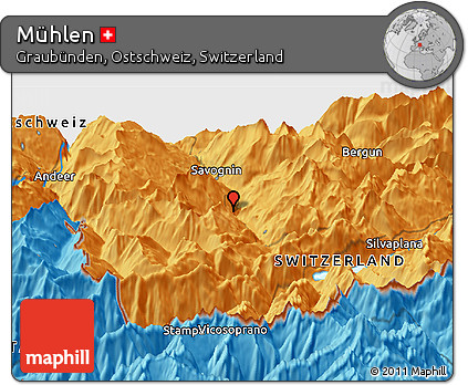 Political Panoramic Map of Mühlen