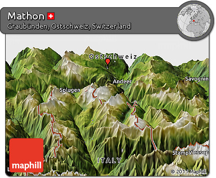 Satellite Panoramic Map of Mathon
