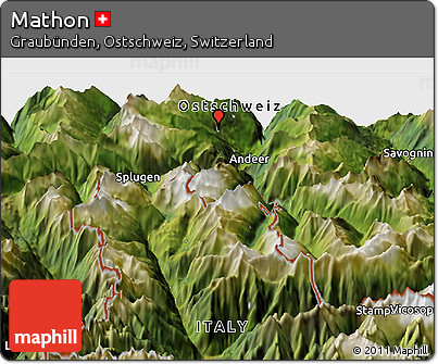 Satellite Panoramic Map of Mathon