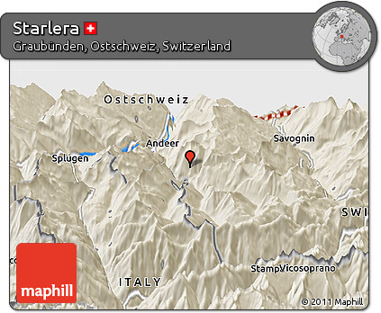 Shaded Relief Panoramic Map of Starlera