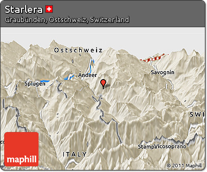Shaded Relief Panoramic Map of Starlera