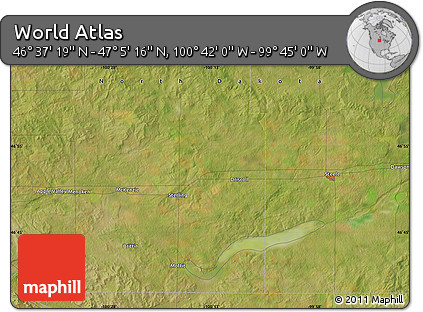 Satellite Map of the Area around 46° 51' 18" N, 100° 13' 29" W