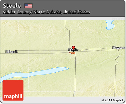 Physical Panoramic Map of Steele