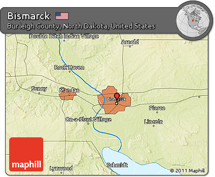 Physical 3D Map of Bismarck