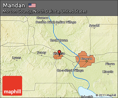 Physical 3D Map of Mandan
