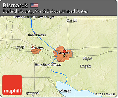 Physical 3D Map of Bismarck