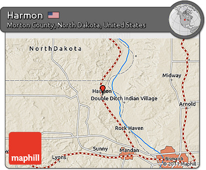Shaded Relief 3D Map of Harmon