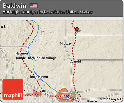 Shaded Relief 3D Map of Baldwin