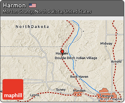 Shaded Relief 3D Map of Harmon