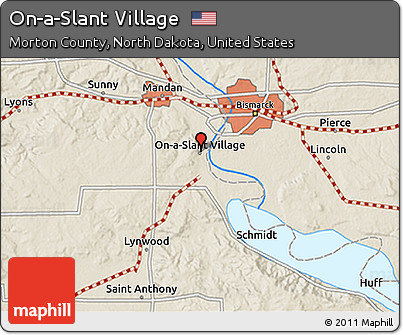 Shaded Relief 3D Map of On-a-Slant Village