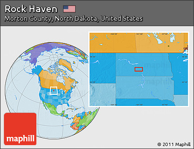 Political Location Map of Rock Haven