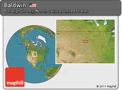 Satellite Location Map of Baldwin