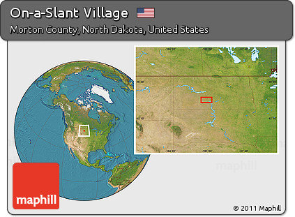 Satellite Location Map of On-a-Slant Village