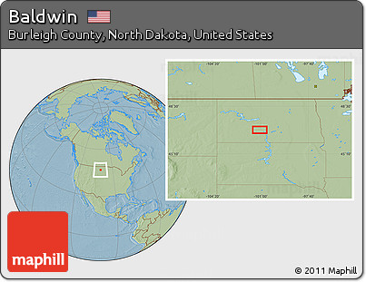 Savanna Style Location Map of Baldwin, hill shading