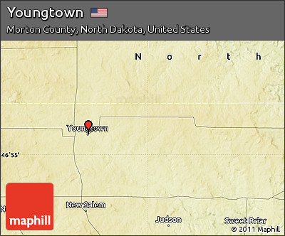 Physical Map of Youngtown