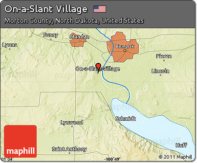 Physical Map of On-a-Slant Village