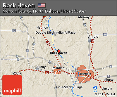 Shaded Relief Map of Rock Haven