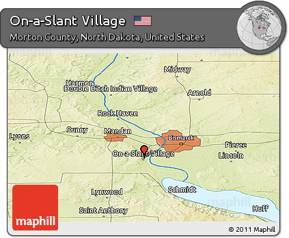 Physical Panoramic Map of On-a-Slant Village