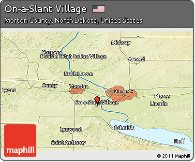 Physical Panoramic Map of On-a-Slant Village