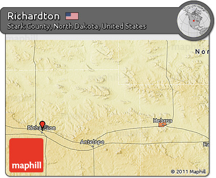 Physical 3D Map of Richardton