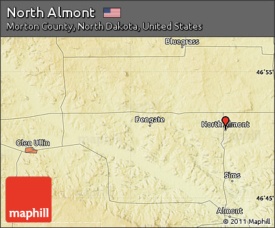 Physical Map of North Almont
