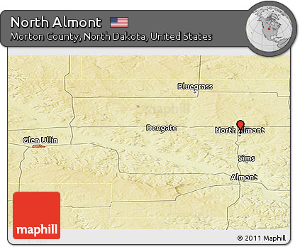 Physical Panoramic Map of North Almont
