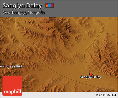 Physical 3D Map of Sangiyn Dalay