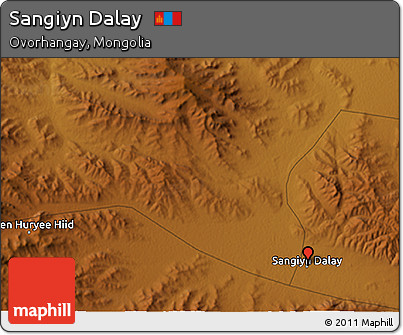 Physical 3D Map of Sangiyn Dalay