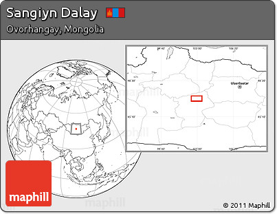 Blank Location Map of Sangiyn Dalay
