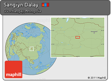 Savanna Style Location Map of Sangiyn Dalay