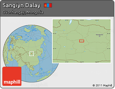 Savanna Style Location Map of Sangiyn Dalay