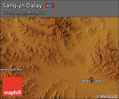 Physical Map of Sangiyn Dalay