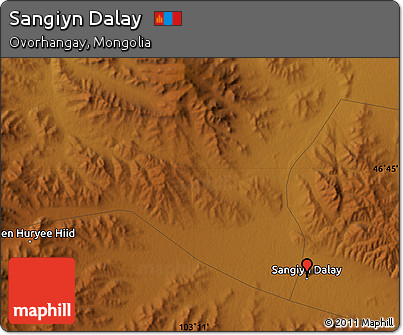 Physical Map of Sangiyn Dalay