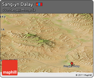 Satellite Panoramic Map of Sangiyn Dalay
