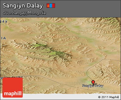 Satellite Panoramic Map of Sangiyn Dalay