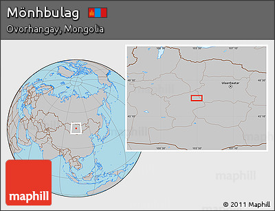 Gray Location Map of Mönhbulag