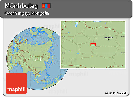 Savanna Style Location Map of Mönhbulag