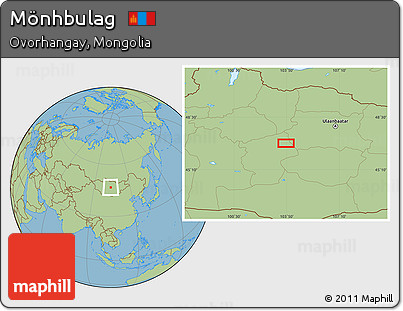 Savanna Style Location Map of Mönhbulag