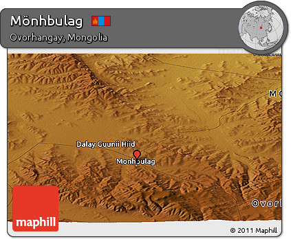 Physical Panoramic Map of Mönhbulag