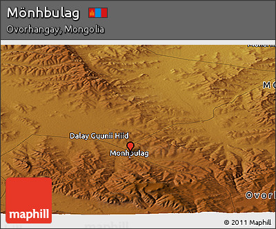 Physical Panoramic Map of Mönhbulag
