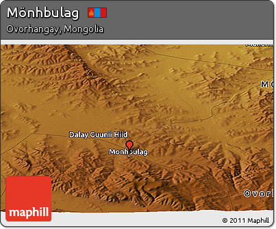 Physical Panoramic Map of Mönhbulag