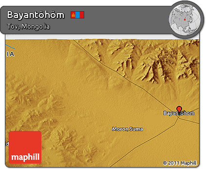 Physical 3D Map of Bayantöhöm
