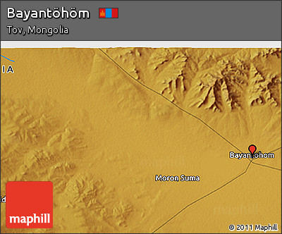 Physical 3D Map of Bayantöhöm