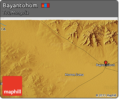 Physical 3D Map of Bayantöhöm
