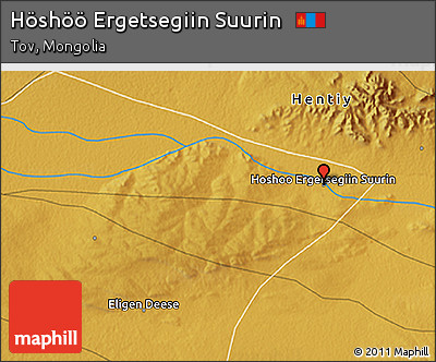 Physical 3D Map of Höshöö Ergetsegiin Suurin